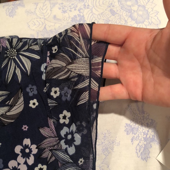 Flowery, stretchy, short sleeve blouse with tie in back, sOliver, Eur42/US12, - Picture 12 of 12